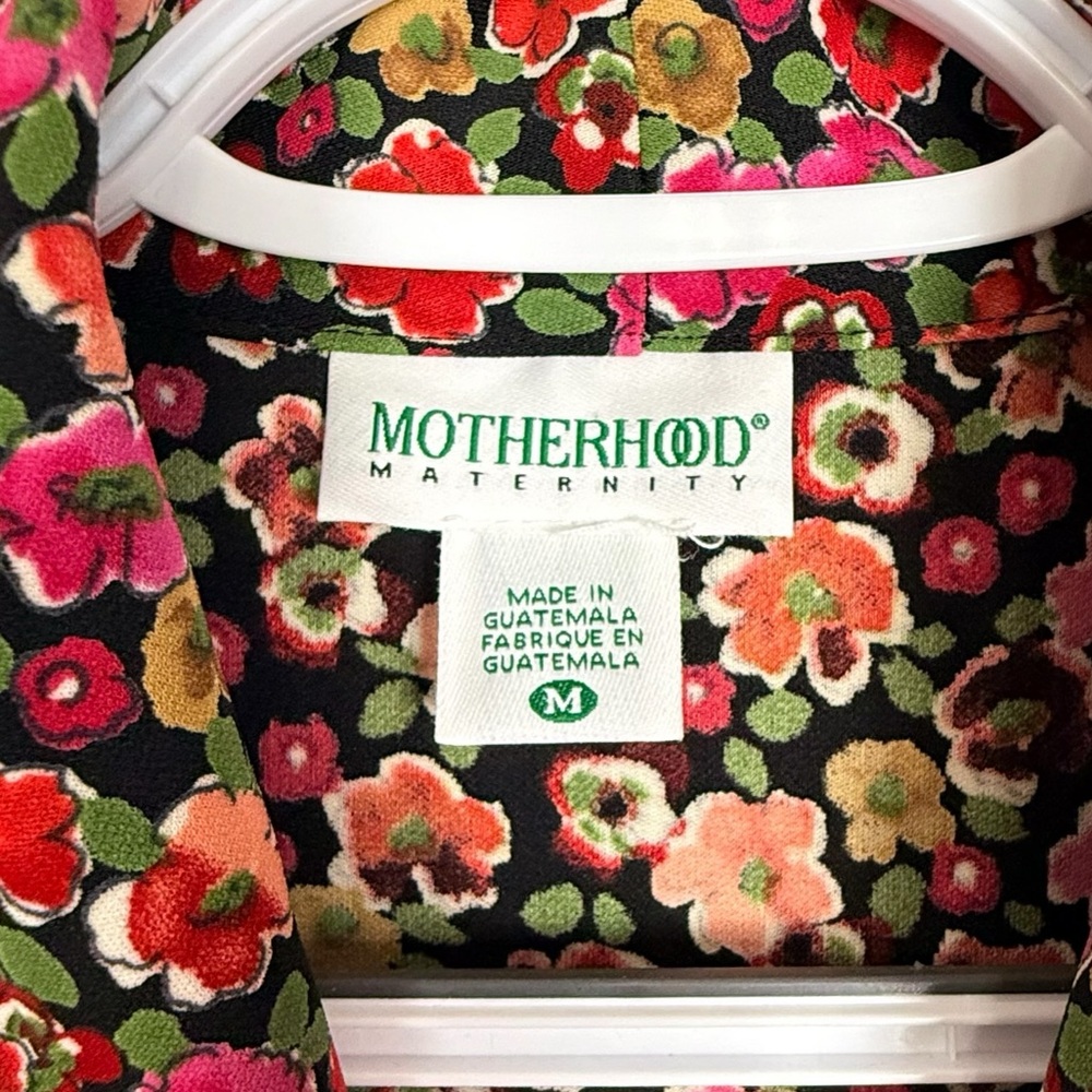 Motherhood Maternity Floral Faux Wrap Midi Dress Size M - Picture 7 of 12